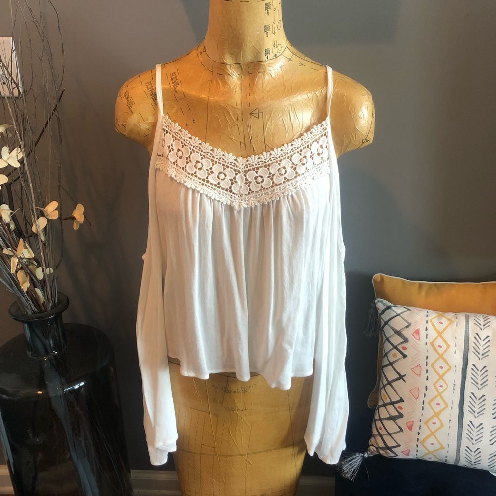 Charlotte Russe Cold Shoulder Blouse - Size M